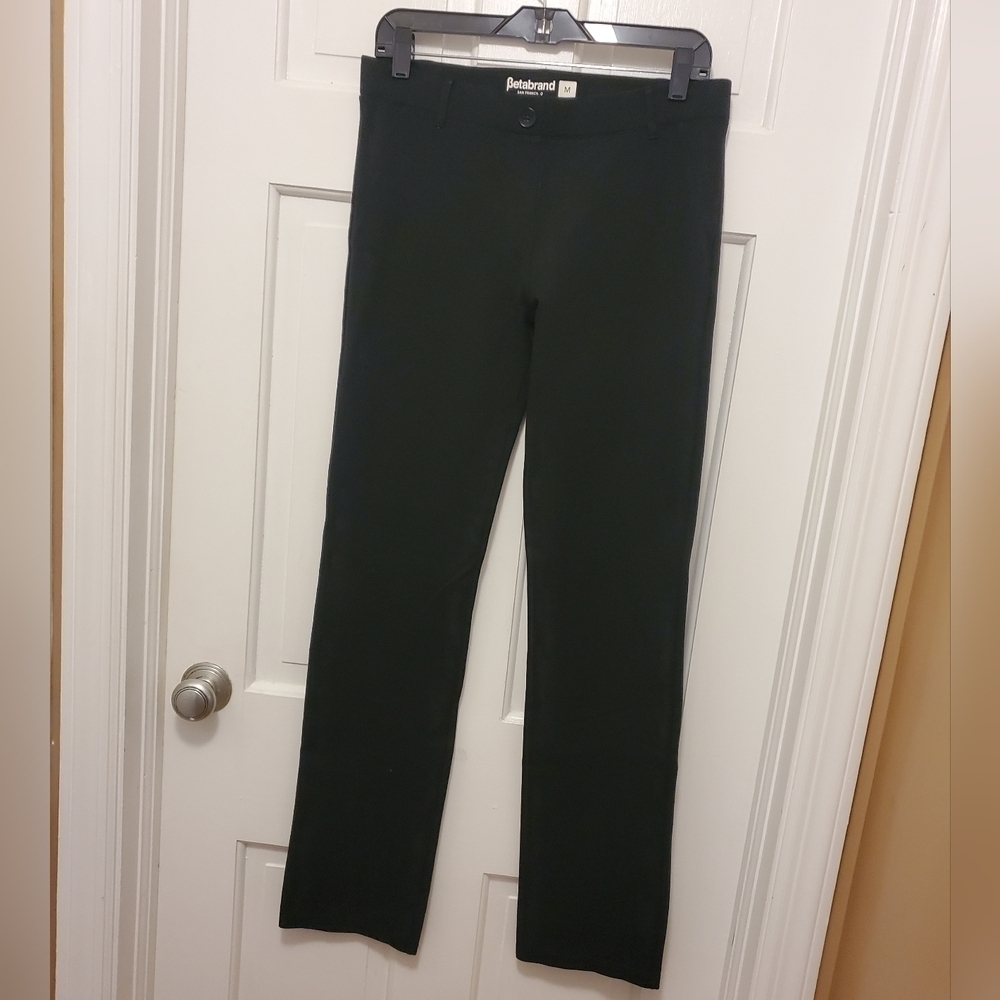 Betabrand Black Ponte Knit Pull-on Pants Size Medium, Classic